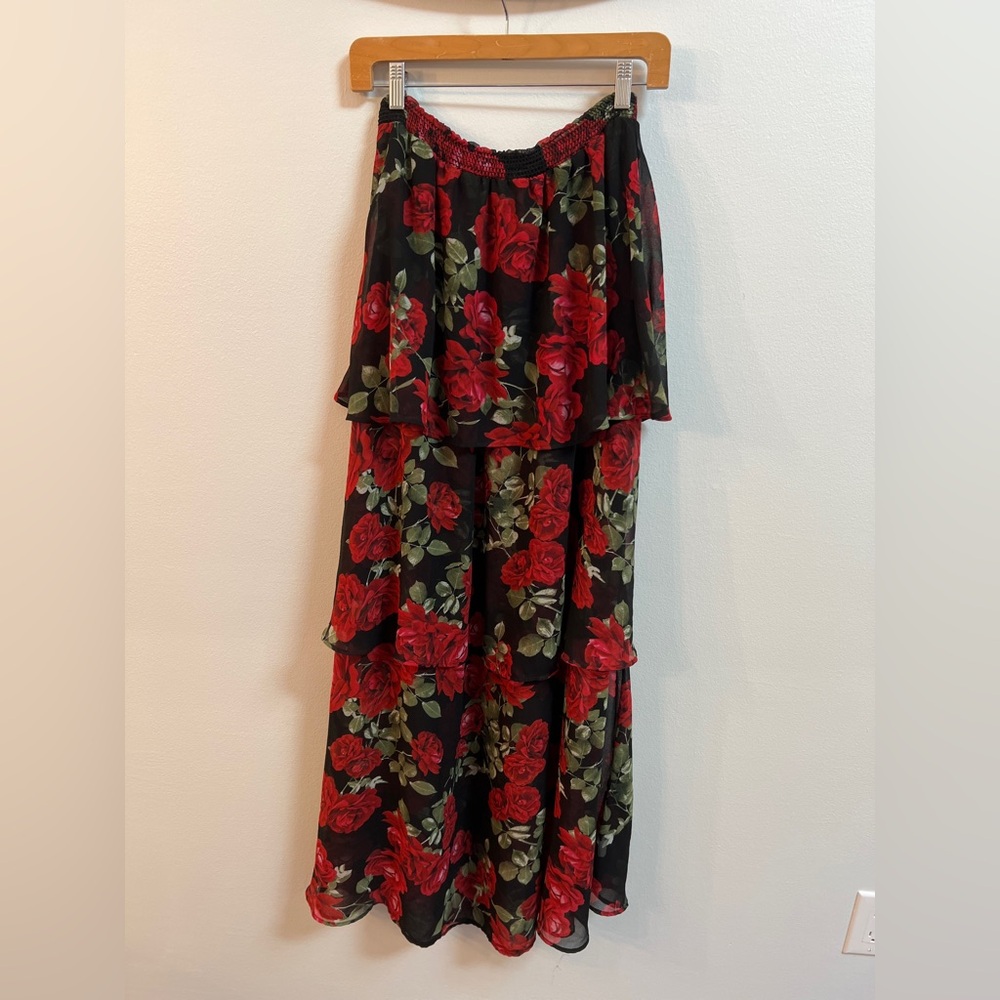 Show Me Your MuMu Red and Green Floral Top